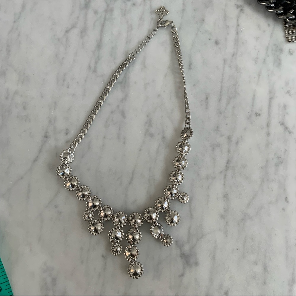 Nordstrom silver rhinestone statement necklace - Picture 2 of 4